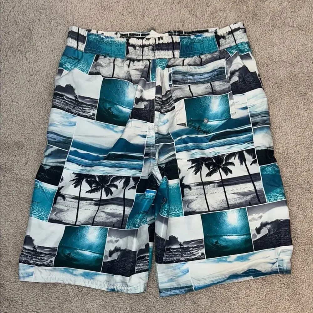 Body Glove Mesh Lined Blue and White Beachy Swim Trunks Board Shorts Youth XL